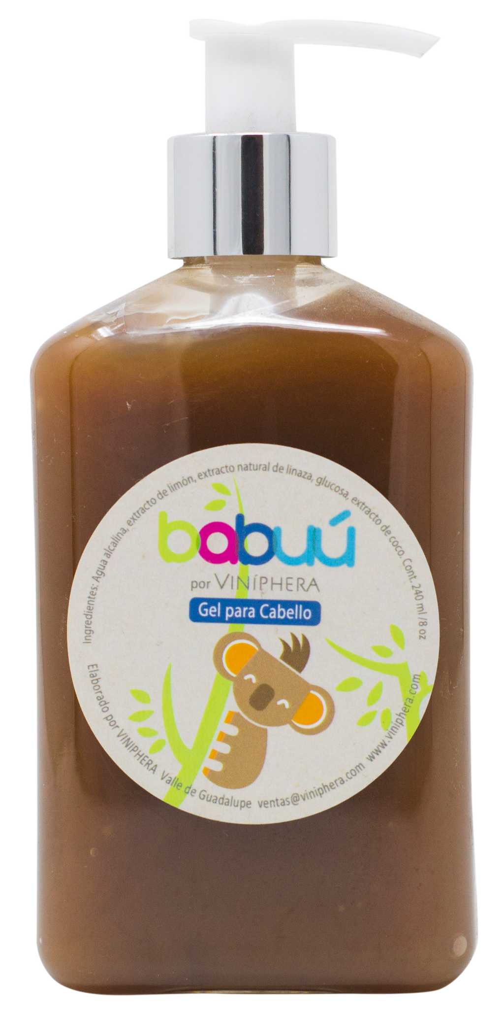 Gel para cabello a base de linaza, para niños BABUU 240ml / 4 oz