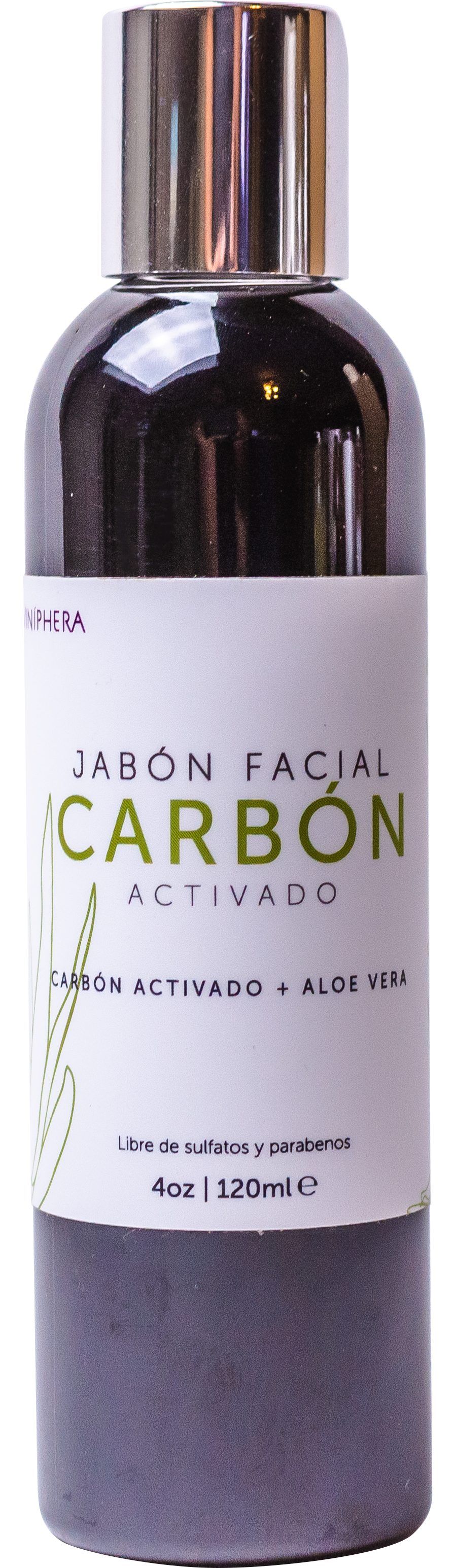 Jabon facial de Carbon Activado y Aloe Vera 120ml/4 oz